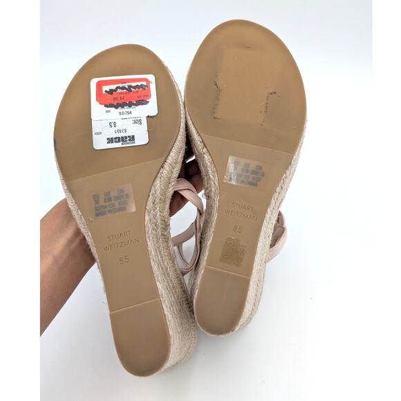 Stuart Weitzman Twist Espadrille Platform Wedge Sandal Rosewater Size US8.5 EU39 - Picture 8 of 9